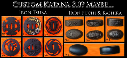 Preview of the possible components for custom katana version 3