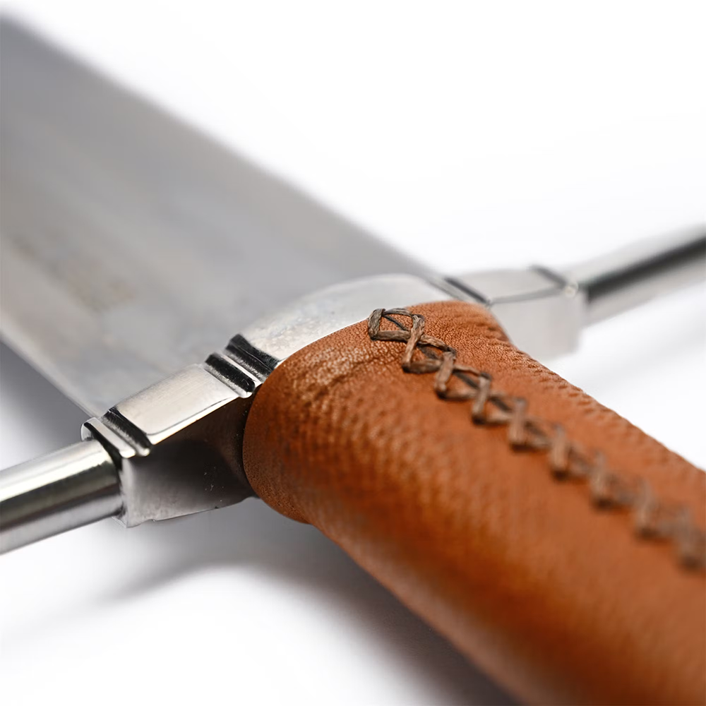 AzureForgeŽ C02 46 Inch XVllla German Medieval Double-Handed Long Sword Spring Steel - Handcrafted Leather 1