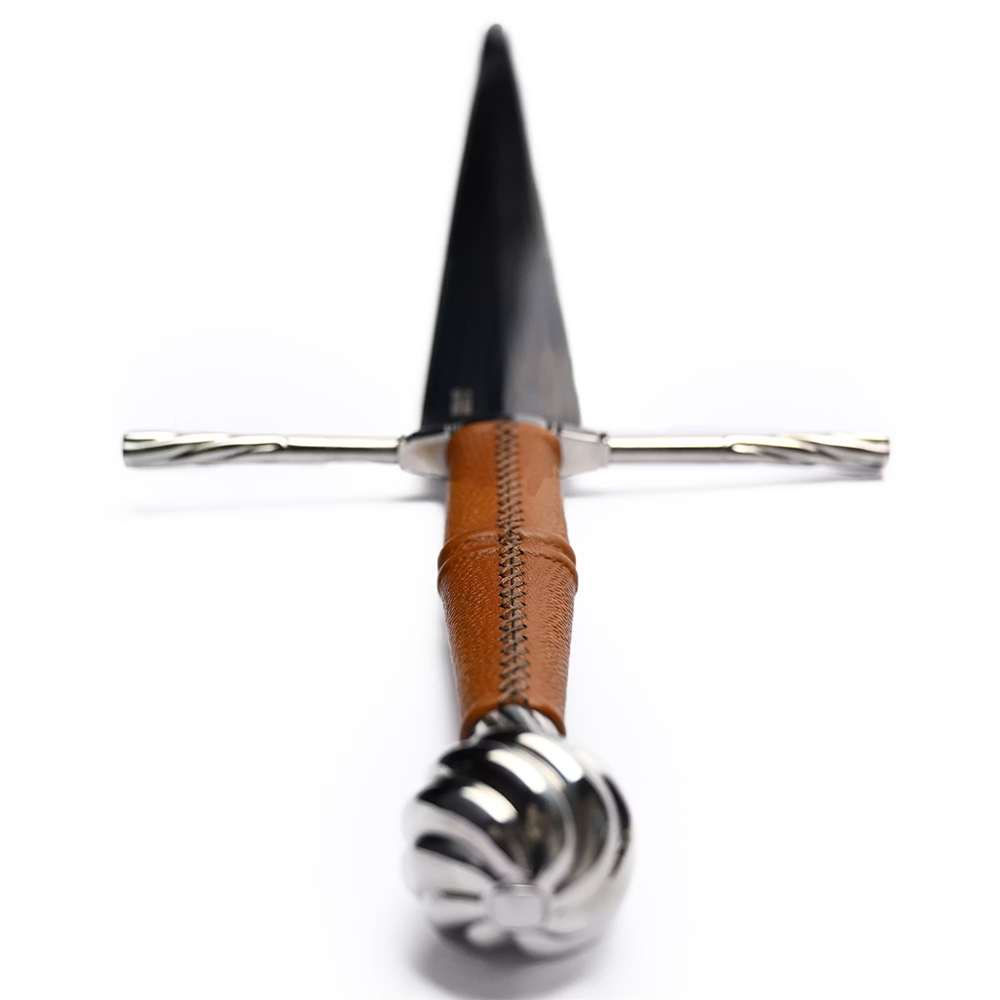 AzureForgeŽ C02 46 Inch XVllla German Medieval Double-Handed Long Sword Spring Steel - Handcrafted Leather 5