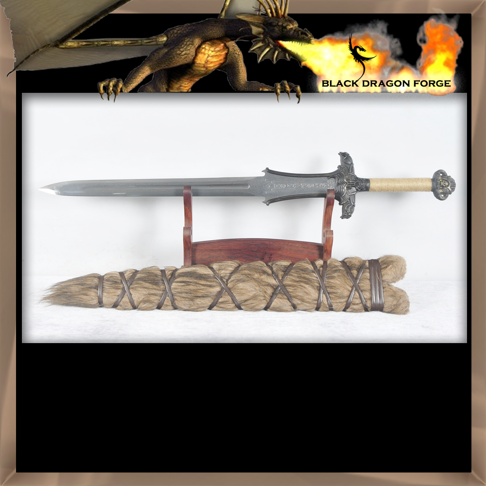 SBG Black Dragon Forge ELITE Damascus Steel Atlantean Sword of Conan the Barbarian 10