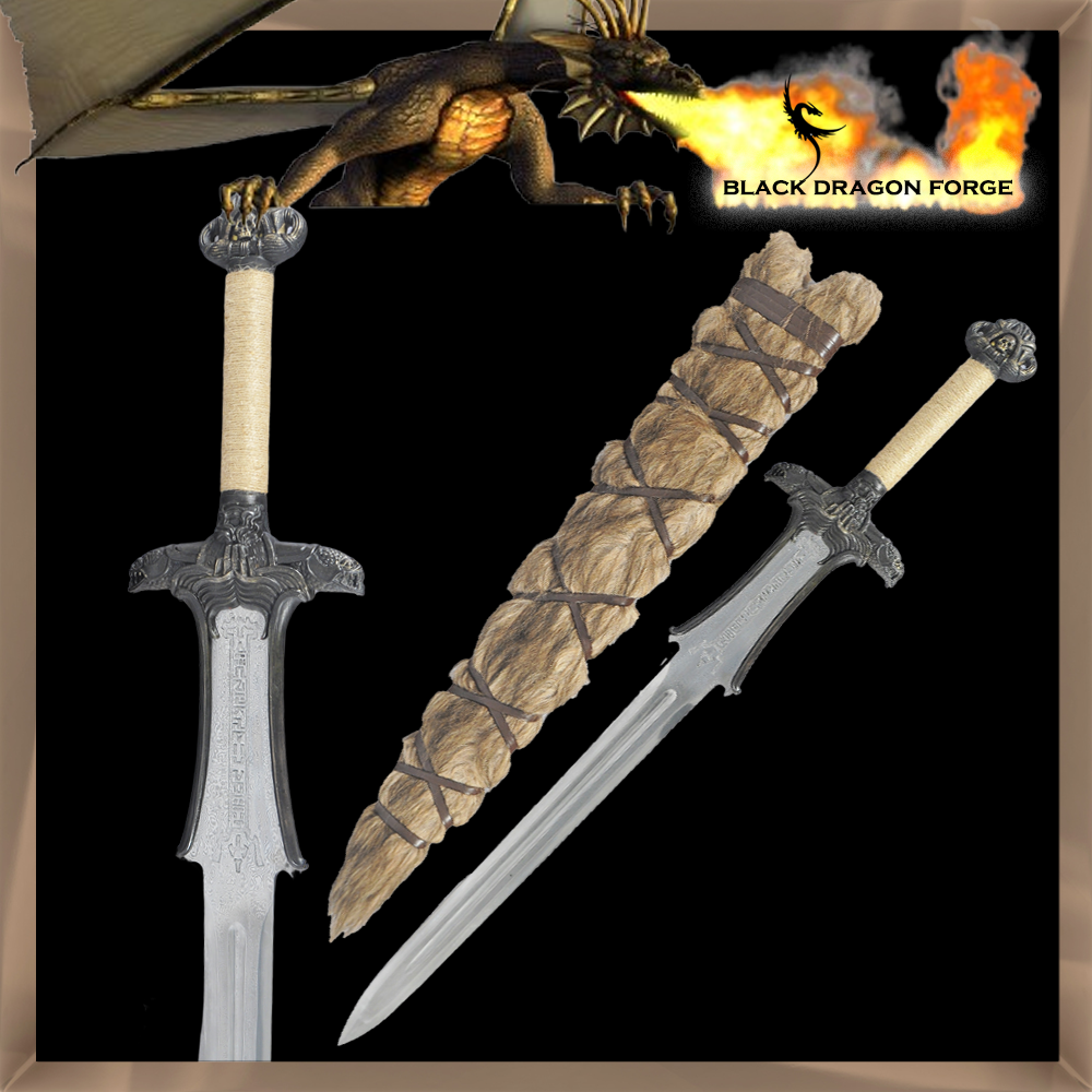 SBG Black Dragon Forge ELITE Damascus Steel Atlantean Sword of Conan the Barbarian 11