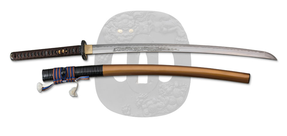 Classic Katana, Real Hamon Japanese Samurai Katana Leather Handle