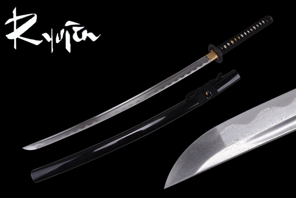 Ryujin 1045 & 1060 Carbon Steel Damascus Dragon Katana