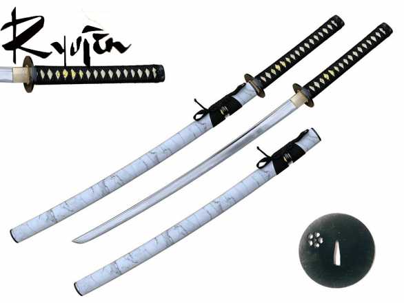 Ryujin 1045 Carbon Steel 'White Marble' Art Sword