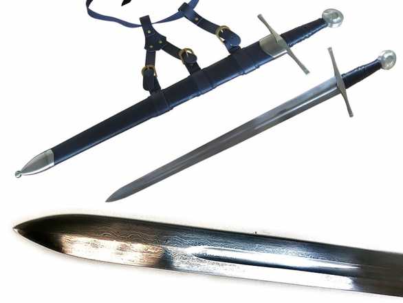 65MN Spring Steel FOLDED 13th Century Knightly Arming Sword