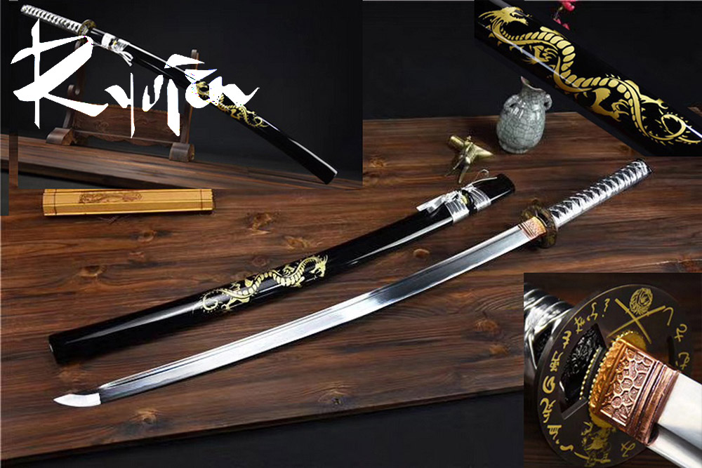 Ryujin 1045 Carbon Steel Gold Dragon Art Sword