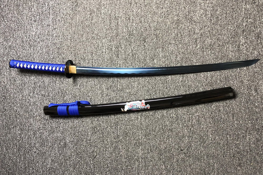 Ryujin 1045 Carbon Steel Blue Geisha Art Sword 9