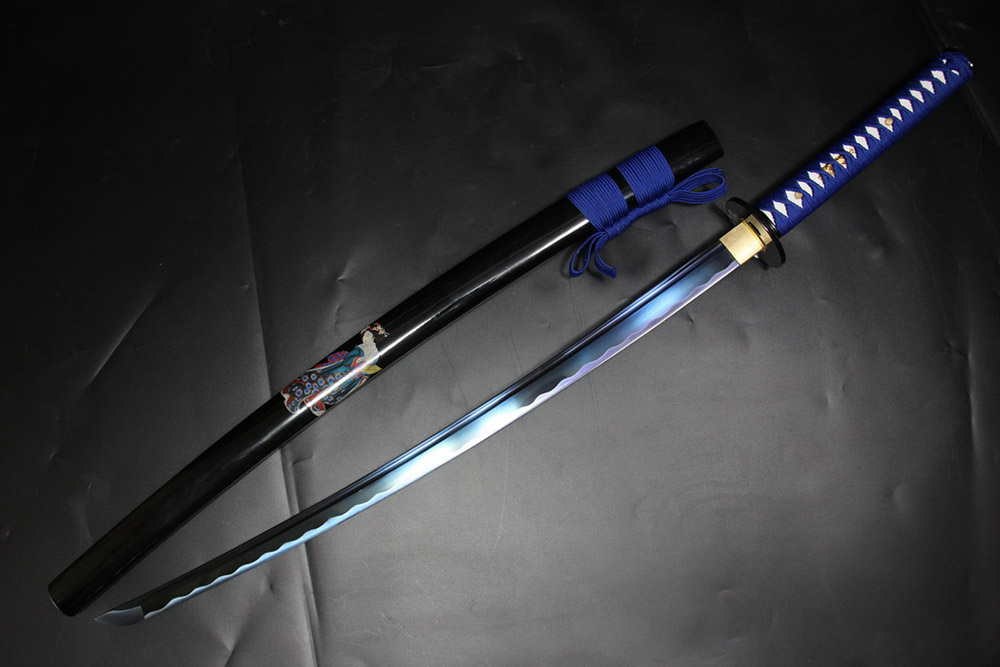 Ryujin 1045 Carbon Steel Blue Geisha Art Sword 6