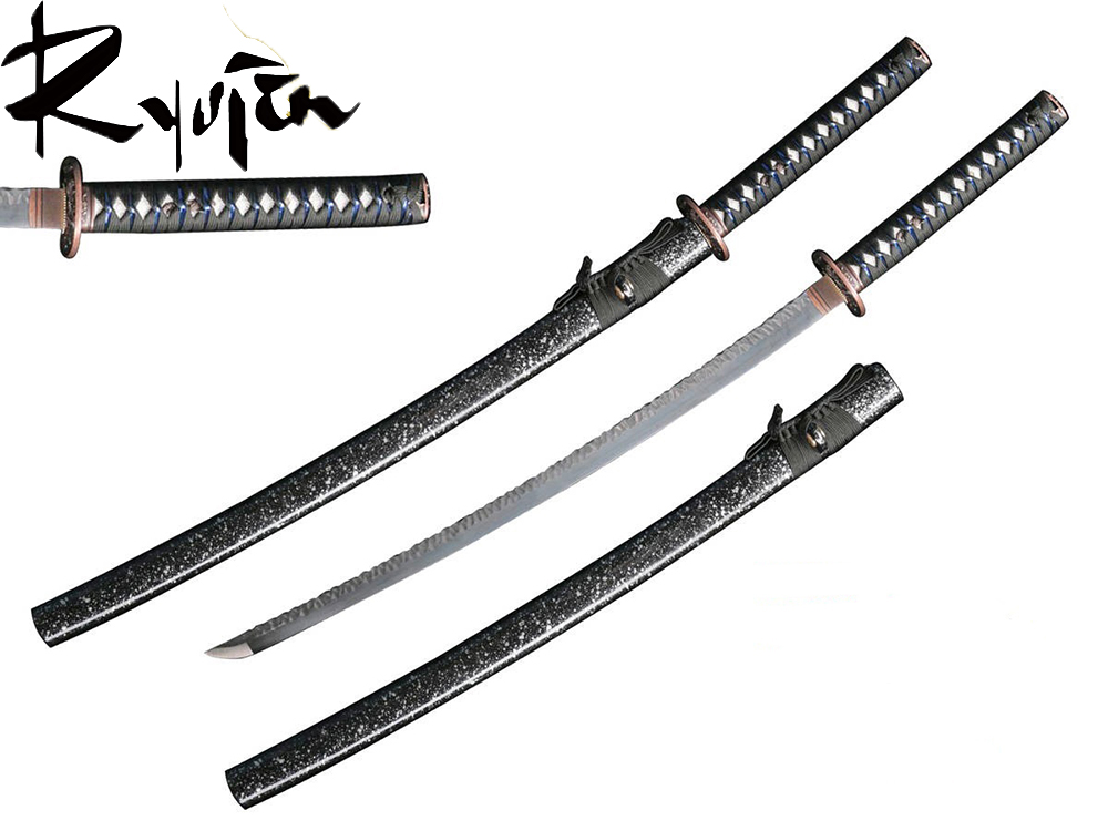Ryujin 1045/1060 Carbon Steel Folded 'Damascus Demon Tooth' Art Sword