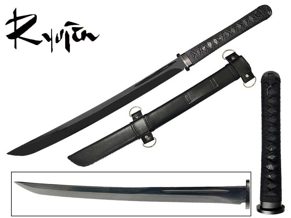 Ryujin 65MN Spring Steel - Tactical Ko Katana, Black