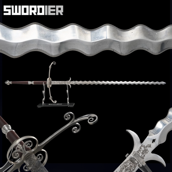 Swordier Spring Steel Flamberge Greatsword