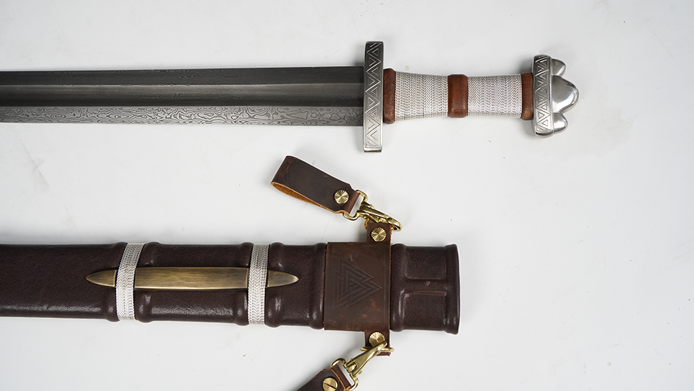 Swordier Pattern Welded Steel Viking Sword with wire wrap handle 4