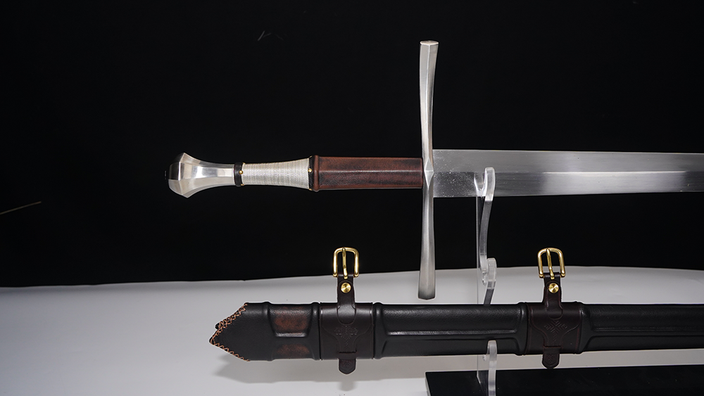 Swordier Type XVIIIb Medieval Hand and Half Sword with Genuine Leather Scabbard 4