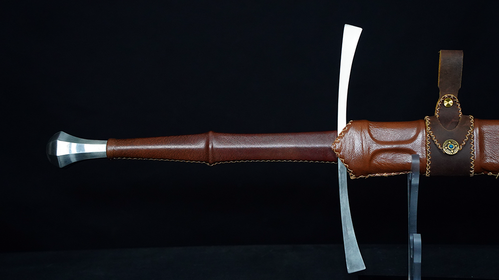 Swordier Type XVIa Longsword with Genuine Rich Brown Leather Scabbard 9