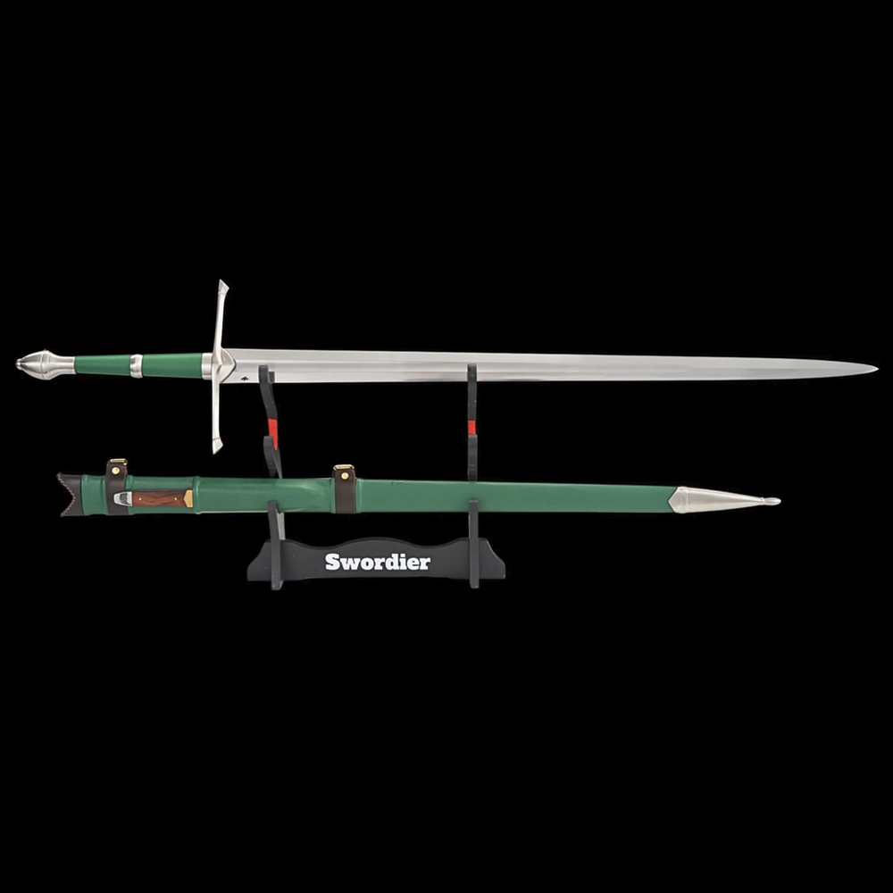 Swordier Functional Ranger Sword Replica - GREEN Leather and Companion Dagger 1