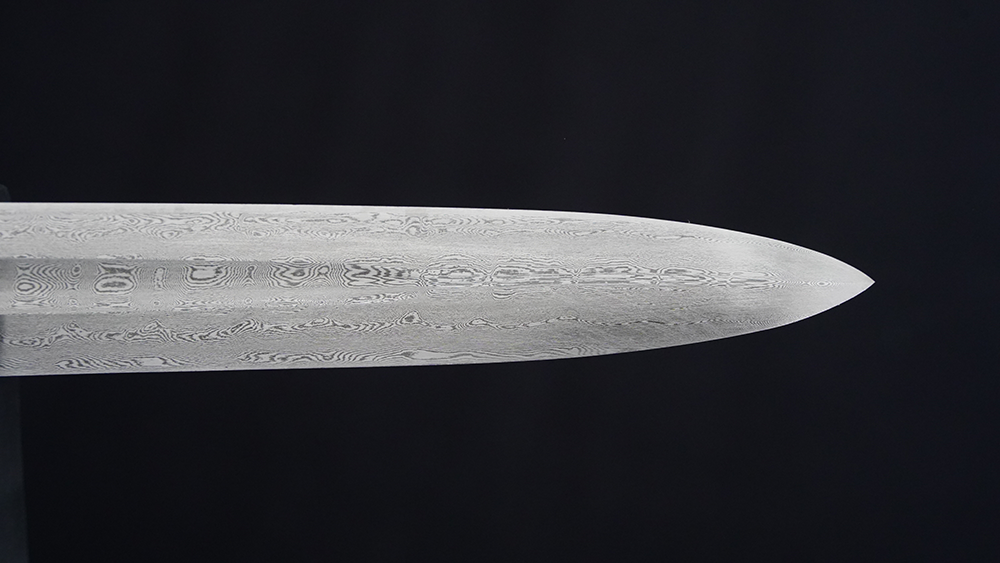 Swordier White Bronze Damascus Steel Viking Sword with Genuine Leather Scabbard 2