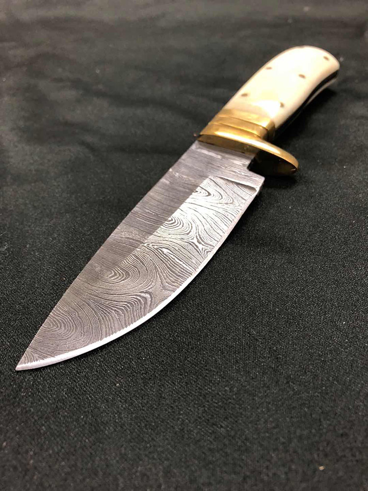 BB Hunting/Fishing knife 130mm, Damascus Steel (hand made) HK00006