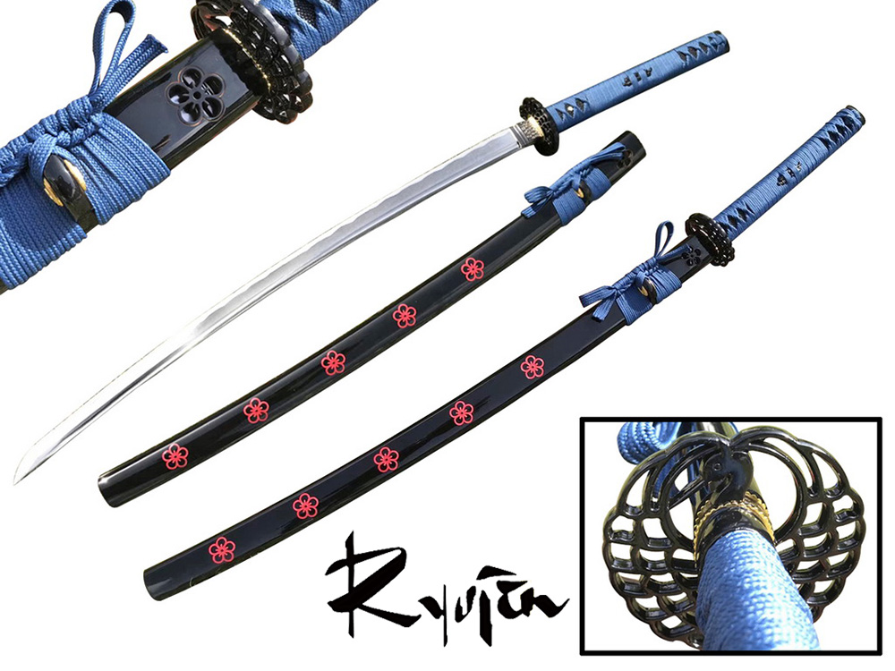 Ryujin 1045 Carbon Steel 'Blue Sakura' Art Sword