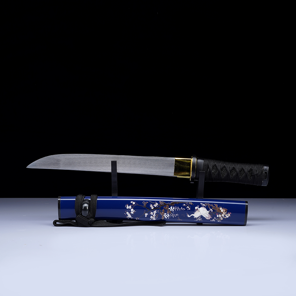 Ryujin 65mn Spring Steel Blue Crane Tanto 1