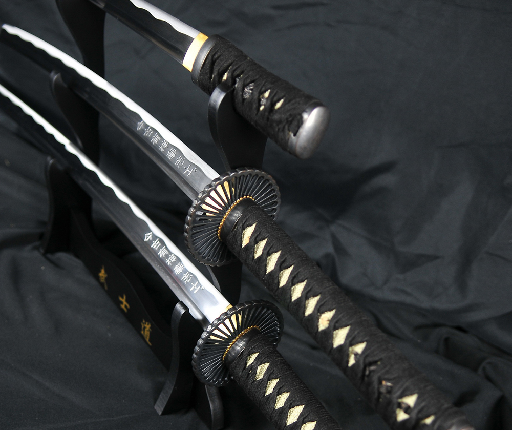 Ryujin 1045 Carbon Steel Samurai Daisho Sword Set - Red Saya 3