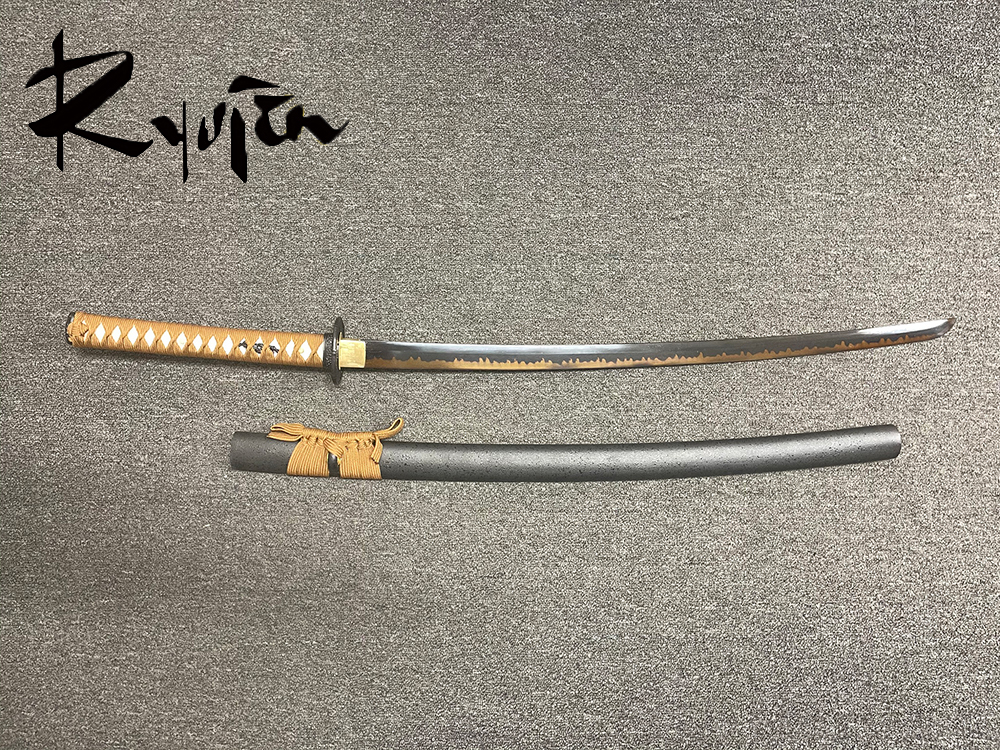 Ryujin T10 Tool Steel Golden Bamboo Art Sword 5