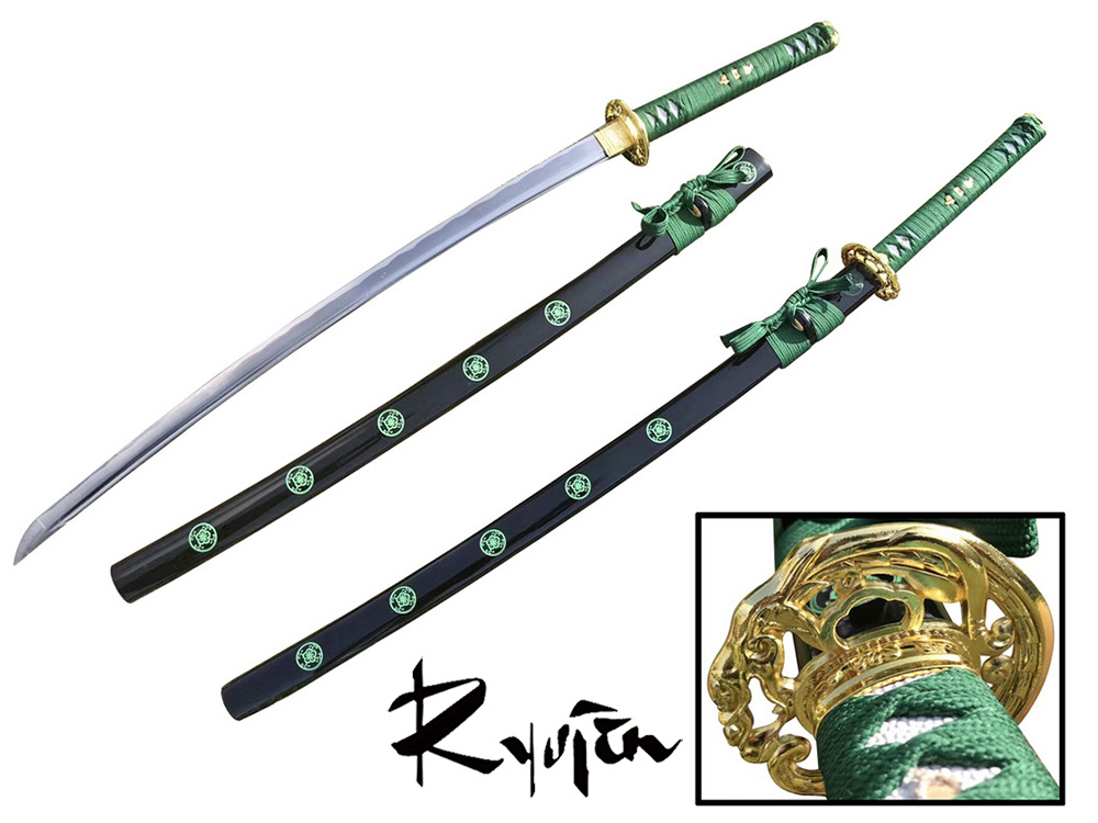 Ryujin 1045 Carbon Steel 'Green Battle Dragon' Art Sword