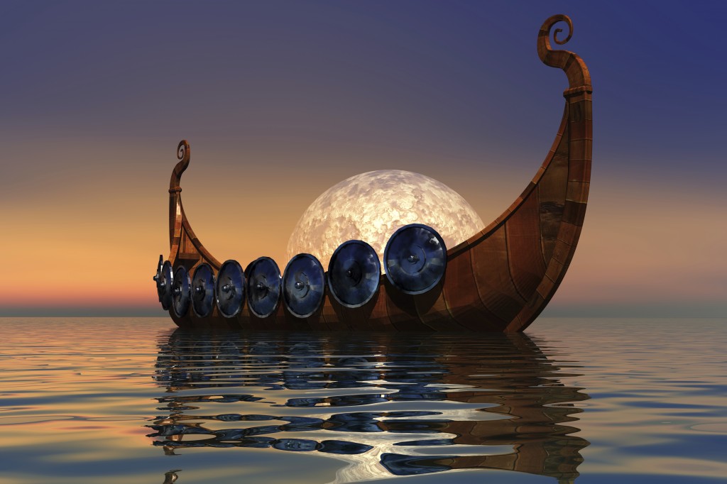 A Viking Longship Photo we purchased the rights to use for our background for the Cawood.